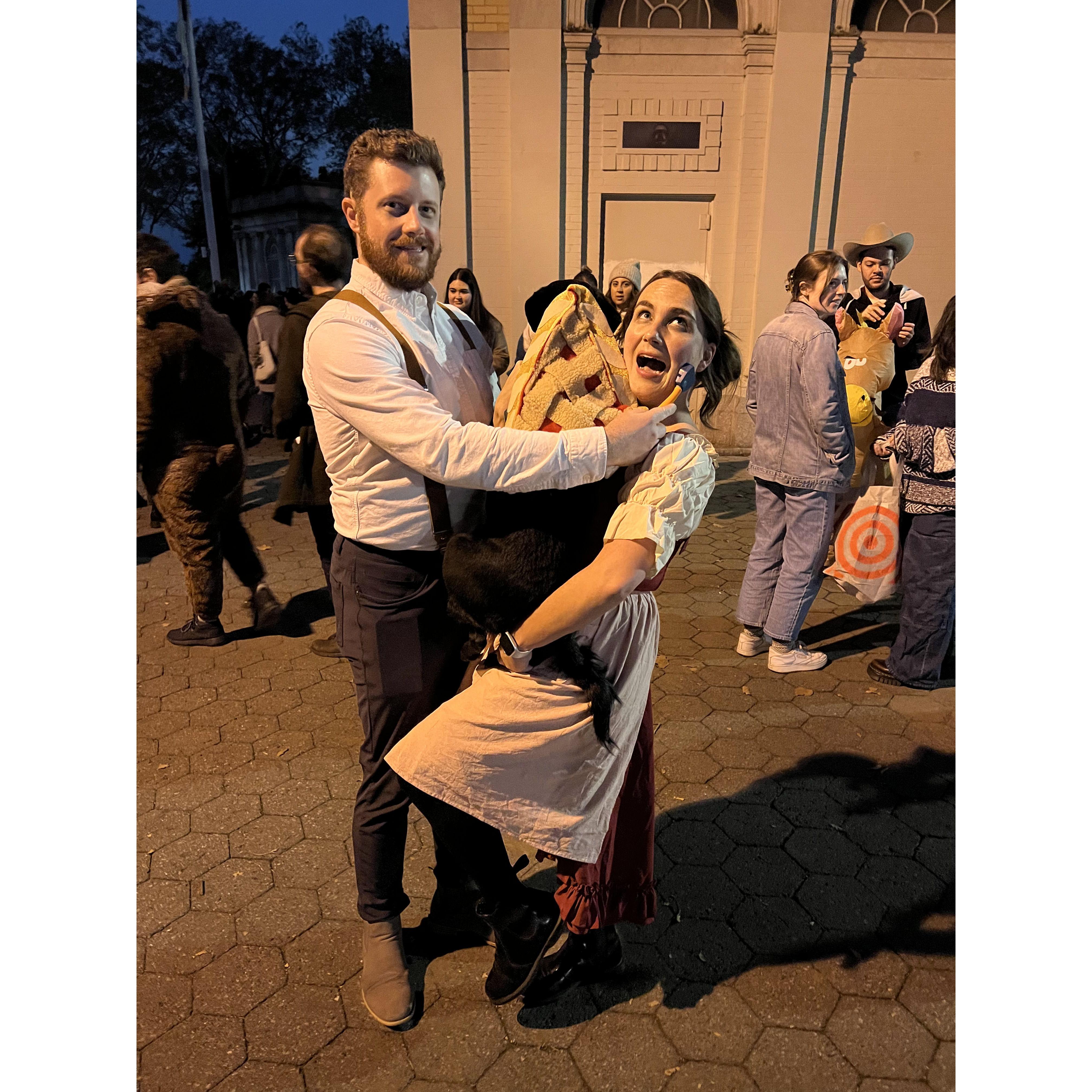 Sweeney Todd, Mrs. Lovett and a meat pie for Halloween