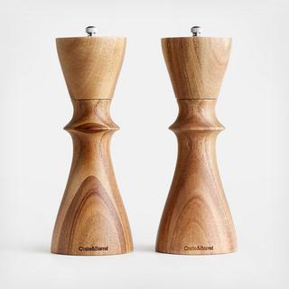 Aster Acacia Wooden Salt & Pepper Mill Grinder Set