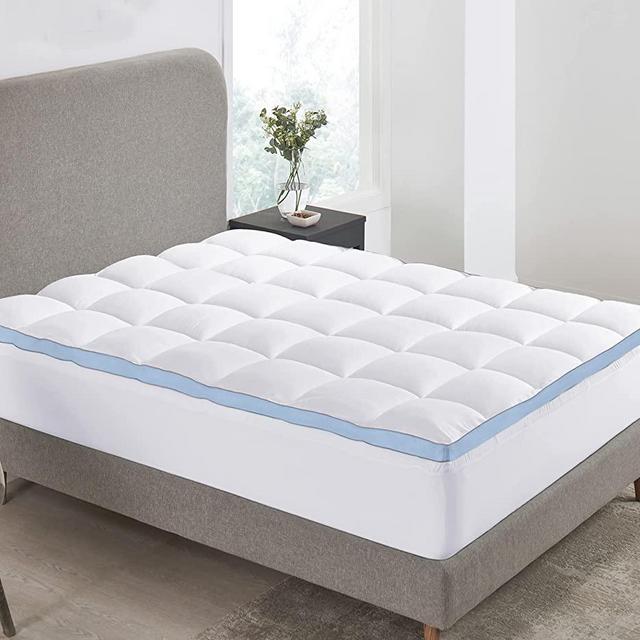 Luxury California King Mattress Topper, Soft Fluffy Cooling Pillow Top Mattress Topper California King Beds