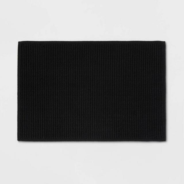 20"x30" Performance Plus Bath Mat Solid Black - Threshold™