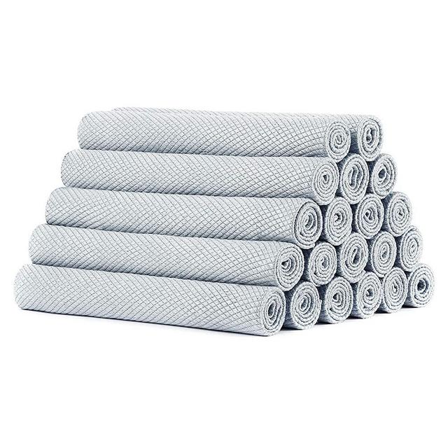 kimteny 20 Pack Dish Cloths Kitchen Towels Fish Scale Cleaning Rags Lint Free Streak Washcloths Microfiber Reusable Hand Towel Absorbent Dishtowels Eco-Friendly (Grey)