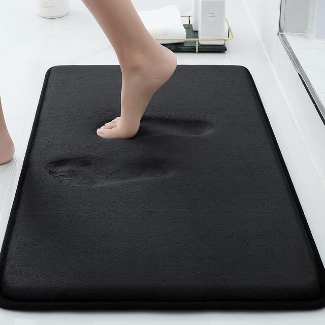 Smiry Memory Foam Bath Mat, 17”x24”, black