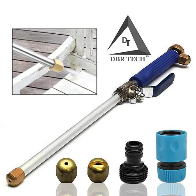 DBR Tech TM Hydro Jet High Pressure Power Washer, Pressure Washer Gun Whit Garden Hose End, Hydrojet Power Washer Nozzle. Blue