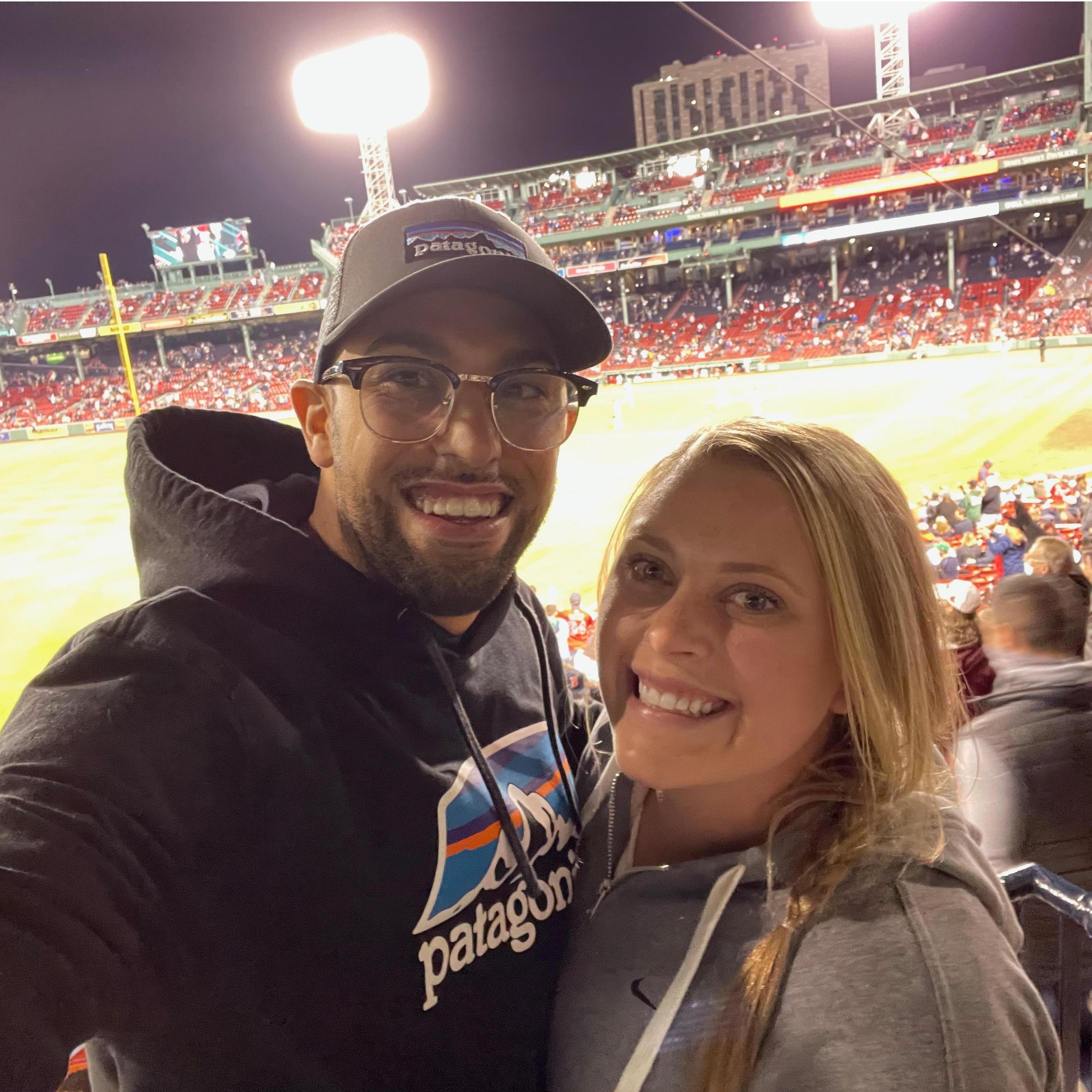 This picture was taken at Fenway Park while we were living in Boston together!