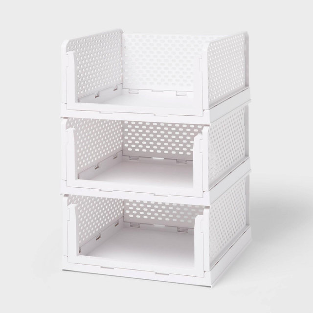 3pk Stackable Closet Storage Bins - Brightroom™
