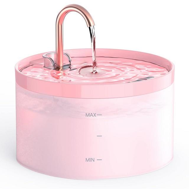 Cat Water Fountain Pink for Drinking: 67oz/2L Cat Fountain - Cute Pet Water Fountain for Cats Inside - Quiet Cat Drinking Fountain - Faucet Pet Fountain - Suitable for Kitty & Kitten - GIOTOHUN