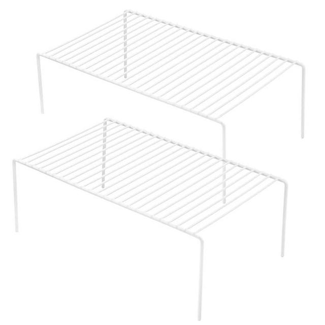 GEDLIRE Cabinet Storage Shelf Rack Set of 2, Medium (13 x 9.4 inch) Rustproof Metal Wire Kitchen Cabinet Organizer and Storage, Cupboard Spice Shelf Rack for Plate, Dish, Counter & Pantry Organization