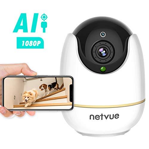 Dog Camera - 1080P Dog Camera with Phone App, Pan/Tilt/Zoom Home Camera with 2-Way Audio, AI Human Detection, Night Vision, Cloud Storage/TF Card, Compatible with Alexa, Camera for Pets/Baby