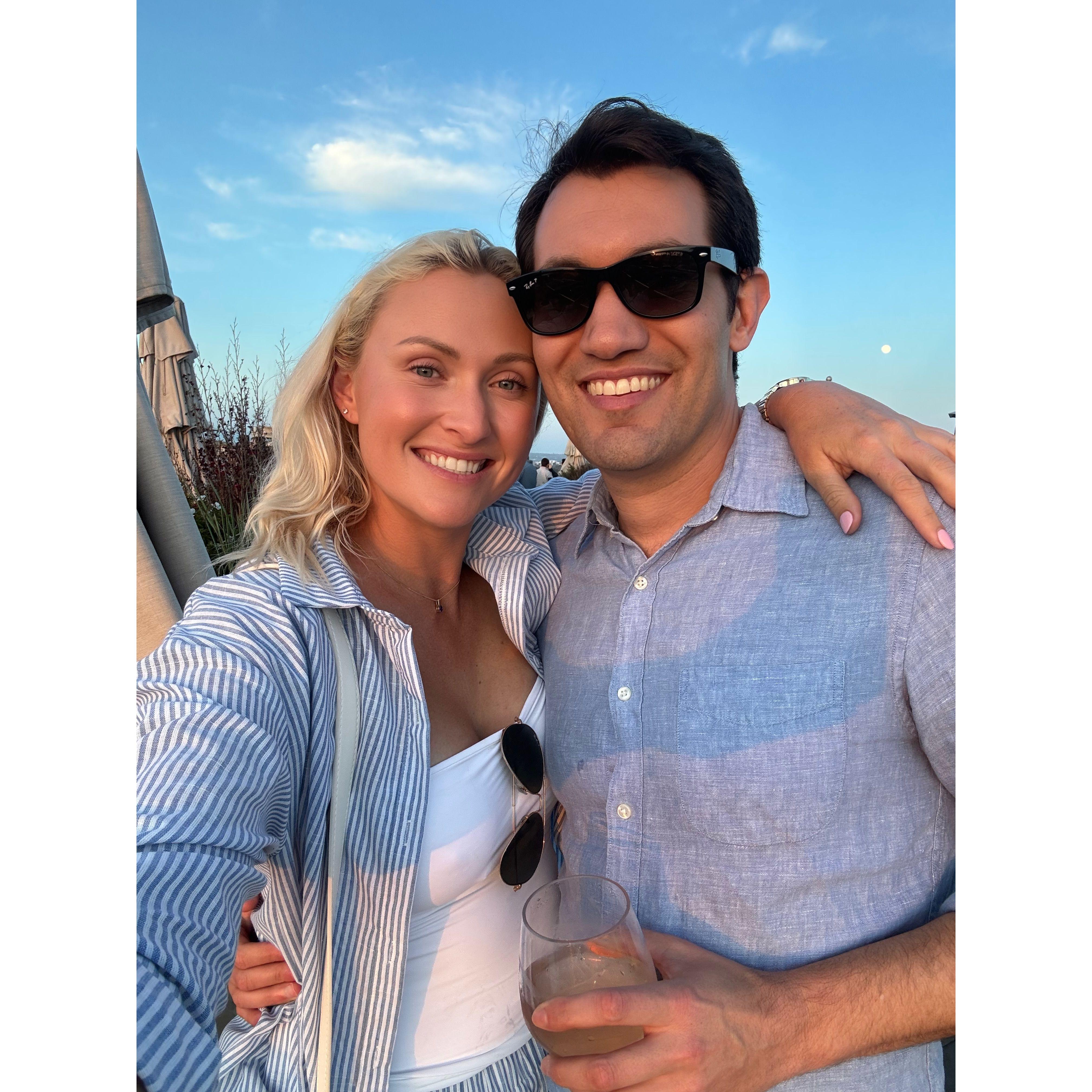 Unbeatable lighting at a rooftop in Venice on one of our Wednesday date nights.