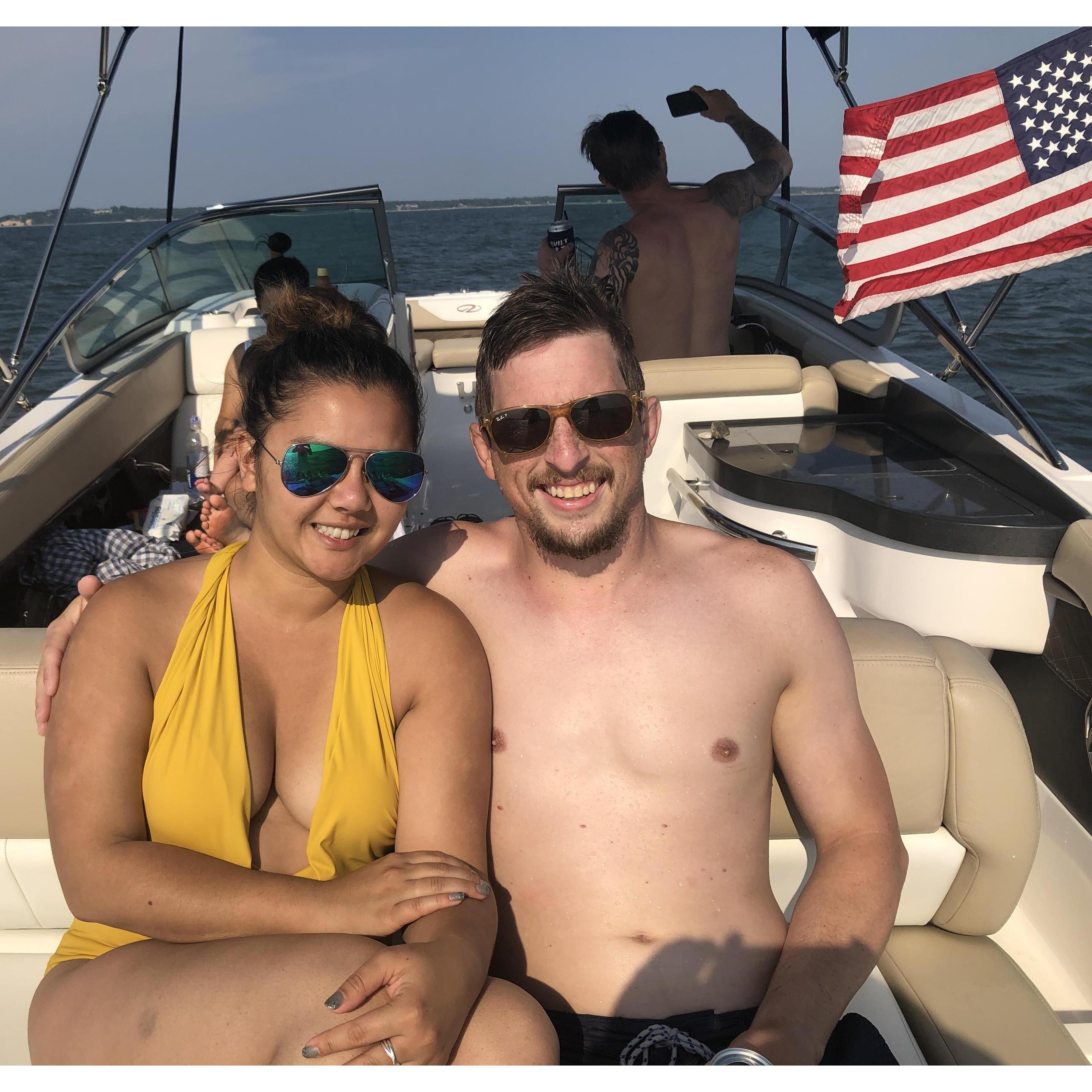 His family trip to the Hamptons was filled with sun, water, and good times!