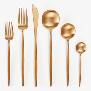 Moon by CutipolBrushed Gold Flatware Collection