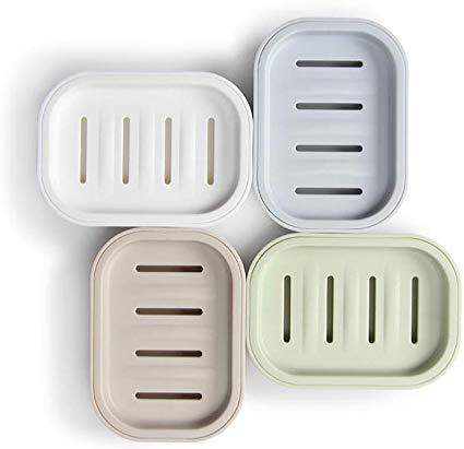 UVIVIU PP Plastic Box,Dish, Container, Keeps Soap Dry,Easy Cleaning,Drain, Grey Blue