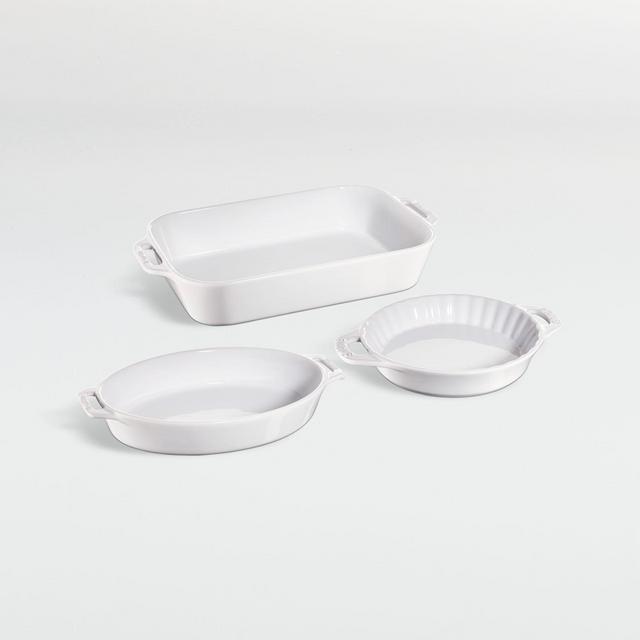 Staub Ceramic Rect Covered Baking Dish White - urbAna