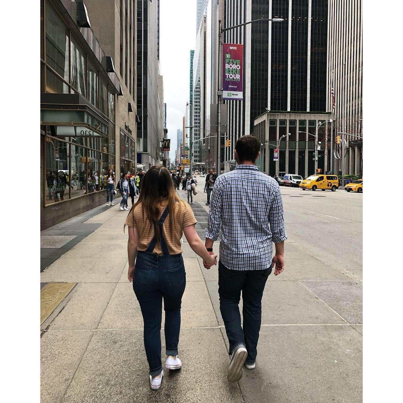 Walking the streets of the Big Apple.