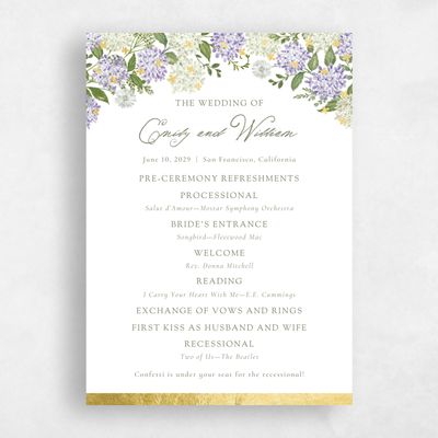 Purple Wedding Program - Speranza Foil