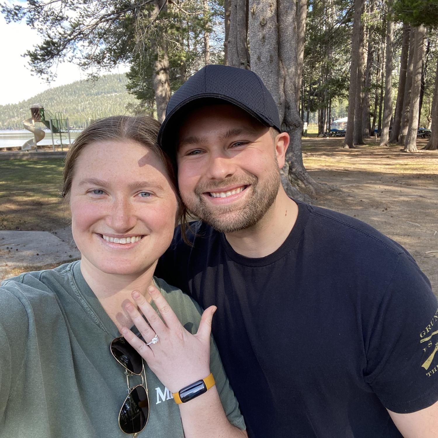 Minutes after he popped the question! May 2024.