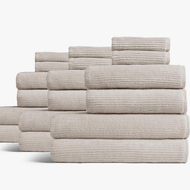 Soft Rib Bath Bundle in the color Bone