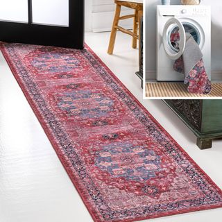 Maris Ornate Medallion Washable Runner Rug