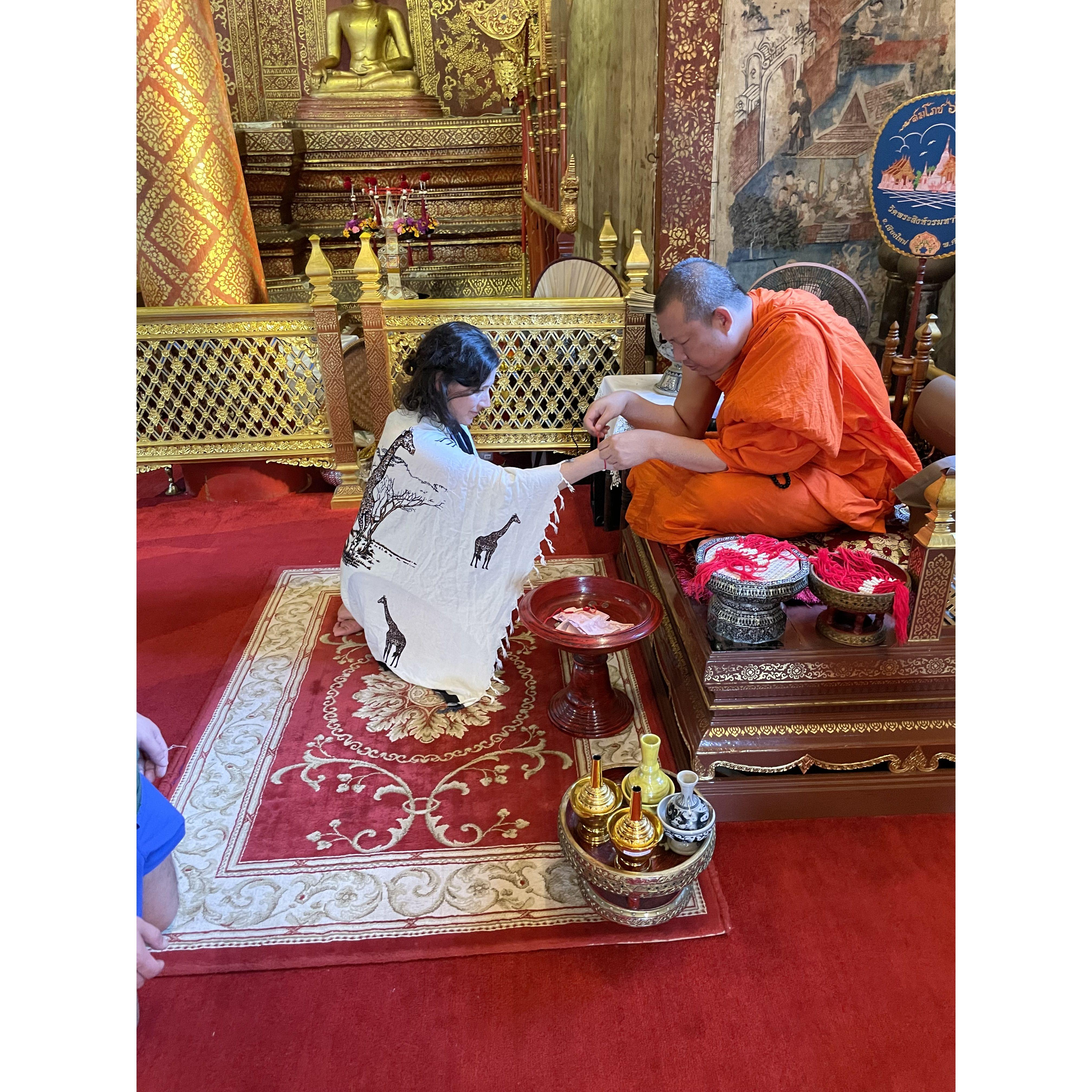 Monk blessing, Phuket, Thailand