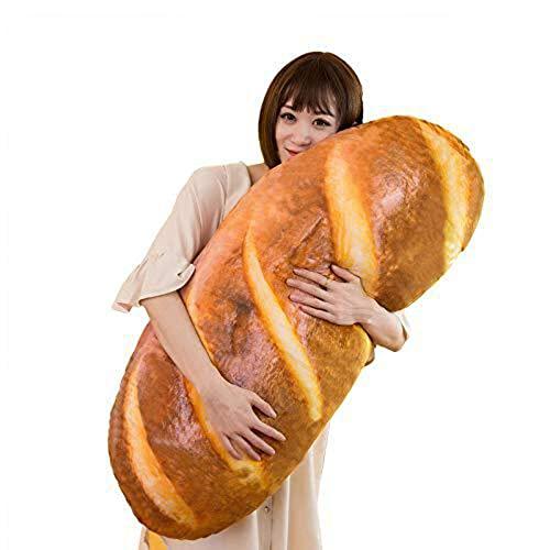 Levenkeness 3D Simulation Bread Shape Plush Pillow,Soft Butter Toast Bread Food Cushion Stuffed Toy for Home Decor 31.4"