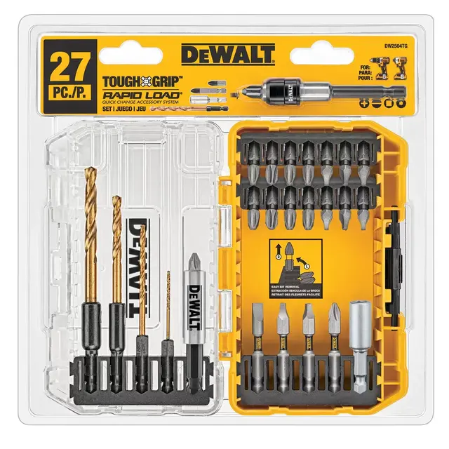 Shop DEWALT DEWALT TOUGH GRIP Set Steel Hex Shank Screwdriver Bit Set (27-Piece)