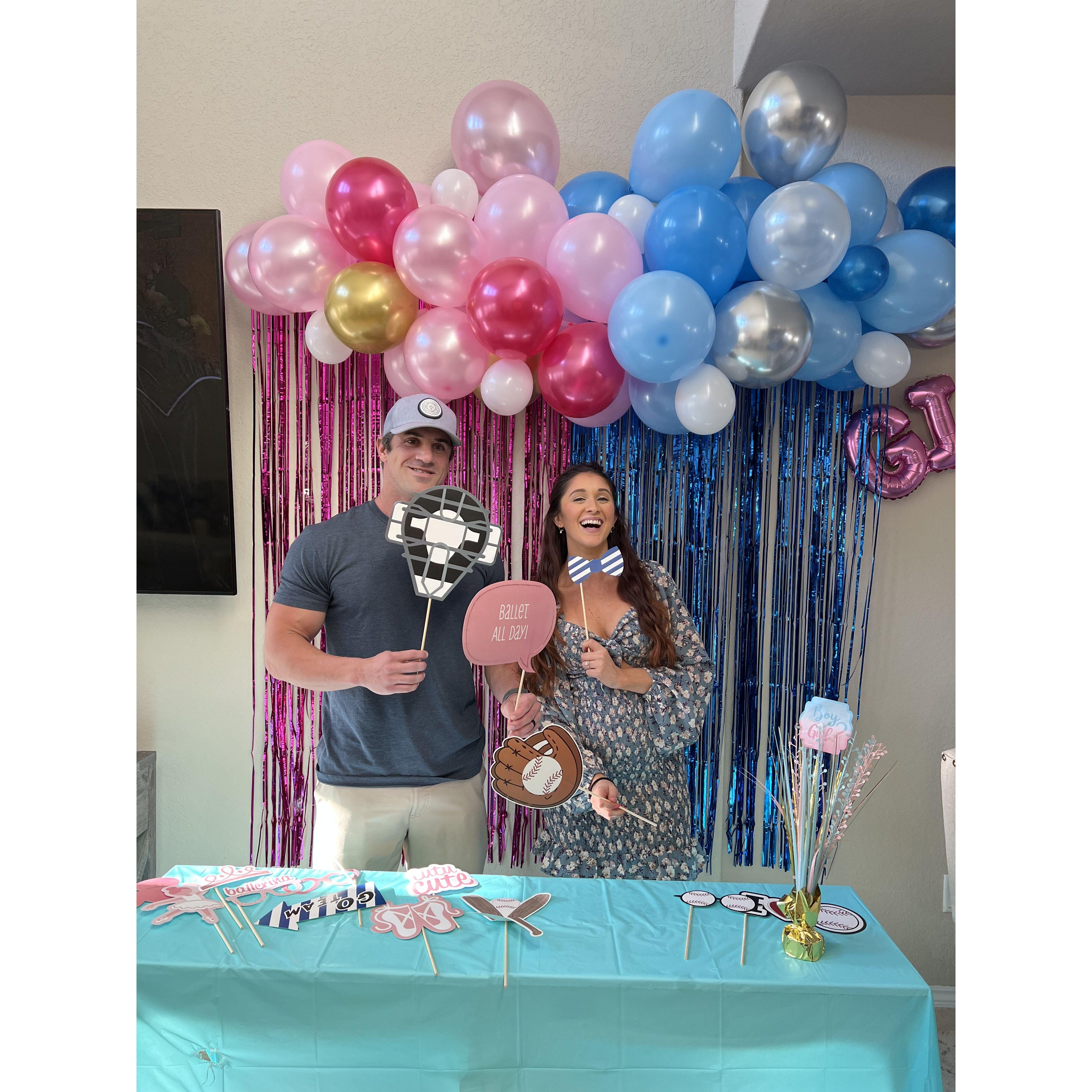 Our gender reveal party. It's a boy!!