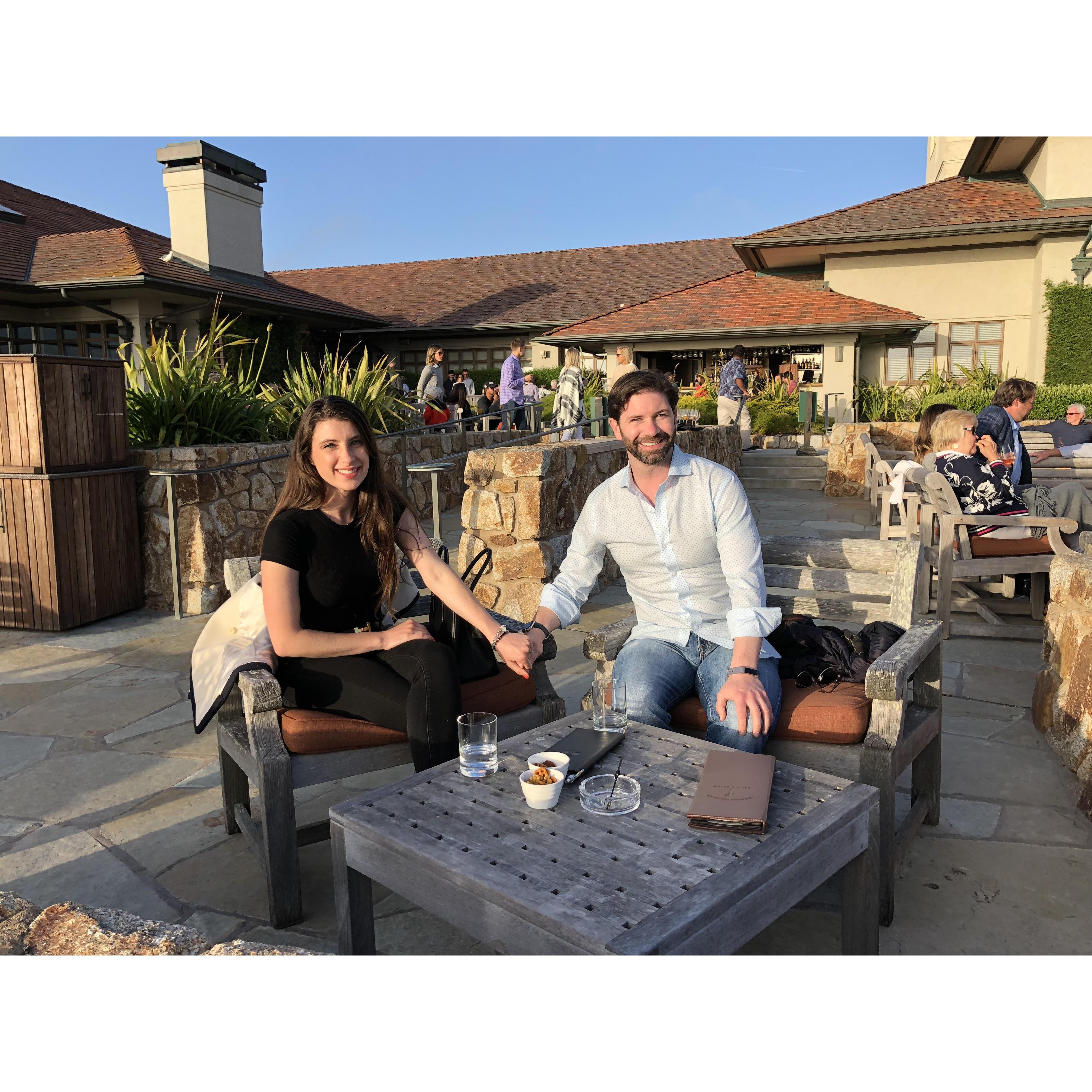 The day after we got engaged at Spanish Bay!