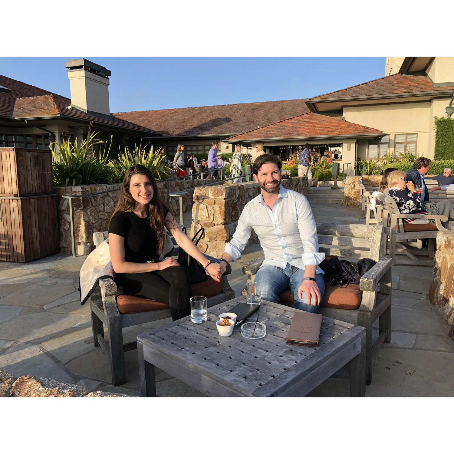 The day after we got engaged at Spanish Bay!