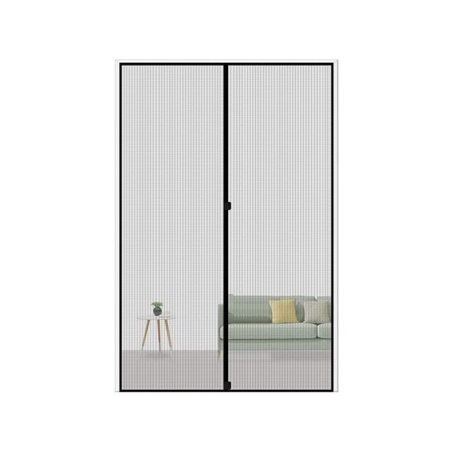 MAGZO Magnetic Screen Door Fit Door Size 36 x 80, Reinforced Fiberglass Mesh Curtain Sliding Door Mesh with Full Frame Hook&Loop-Grey