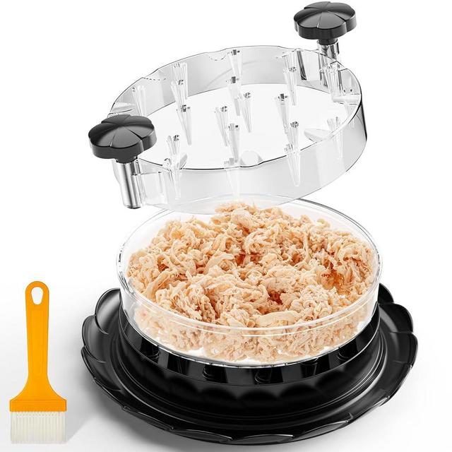 Chicken Shredder Large Chicken Breast Shredder Tool Twist with Brush&Hook,Visible Meat Shredder with Ergonomic Handle, Strong Anti-Slip Strip,Easy Cleaning, Suitable for Pork Beef Chicken