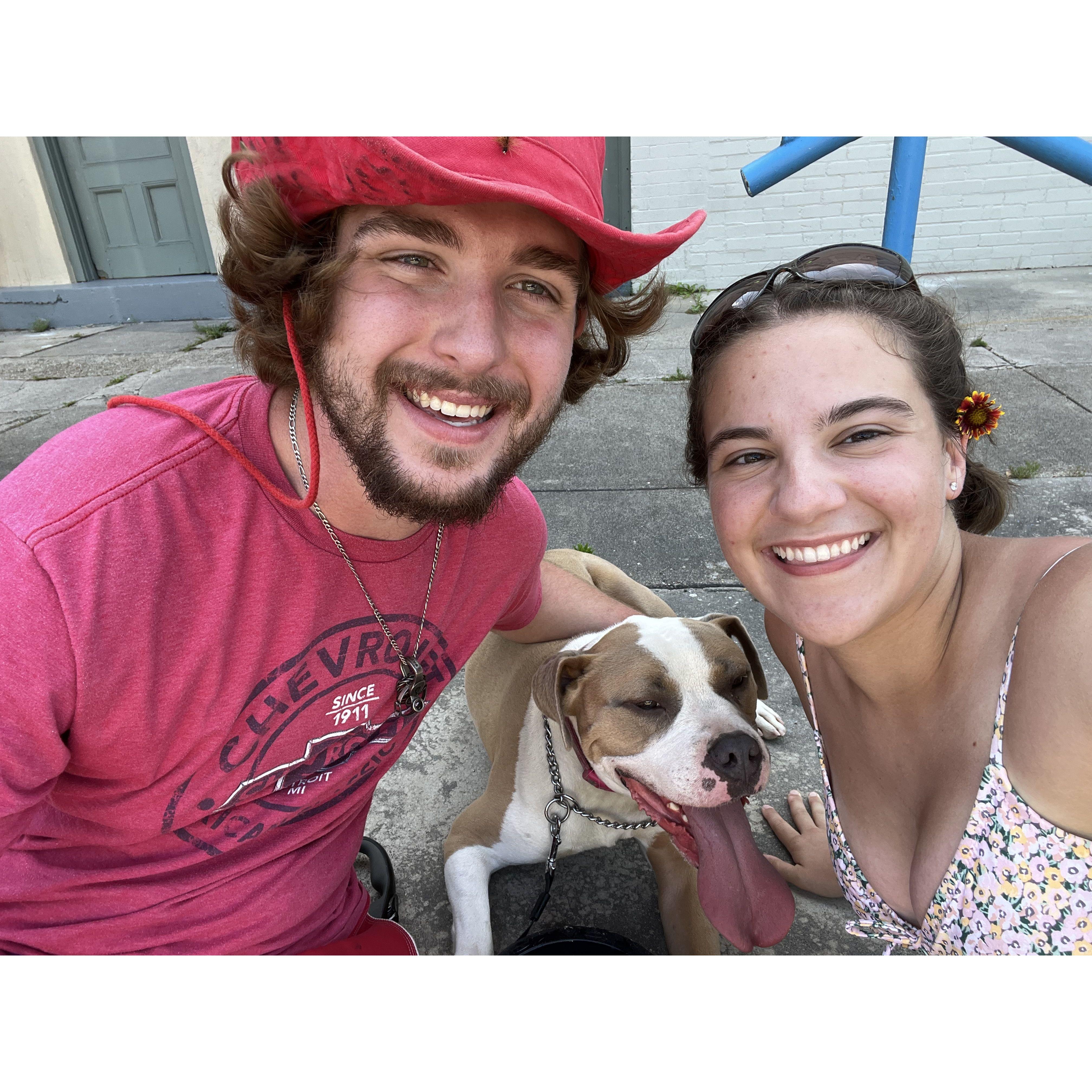Taking Chris's family dog, Chance, to Galveston!