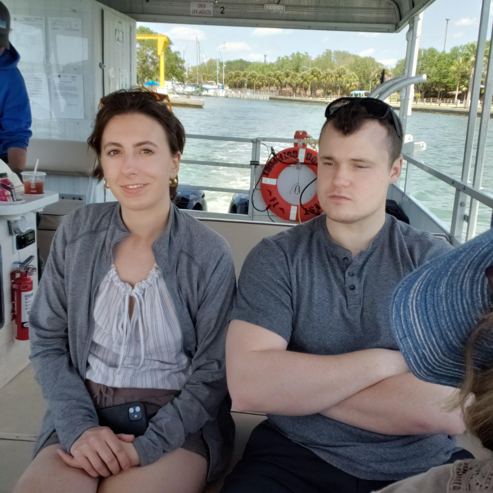 This was the first photo of us together, taken on a dolphin tour in Tampa. Despite Matt's expression in our first ever photo, we had a lovely time, trust us.