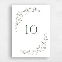 White Wedding Table Number - Lenora