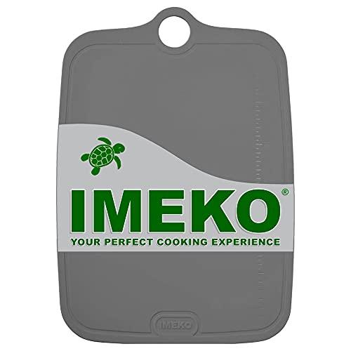 IMEKO TPU Cutting Board, Bpa Free,Knife Friendly,Flexible,Dishwasher Friendly, Space Saving,Ergonomic Design, Chopping Mat (GRAY-Size MEDIUM 13.7" x 9.4"- W: 10 oz.)
