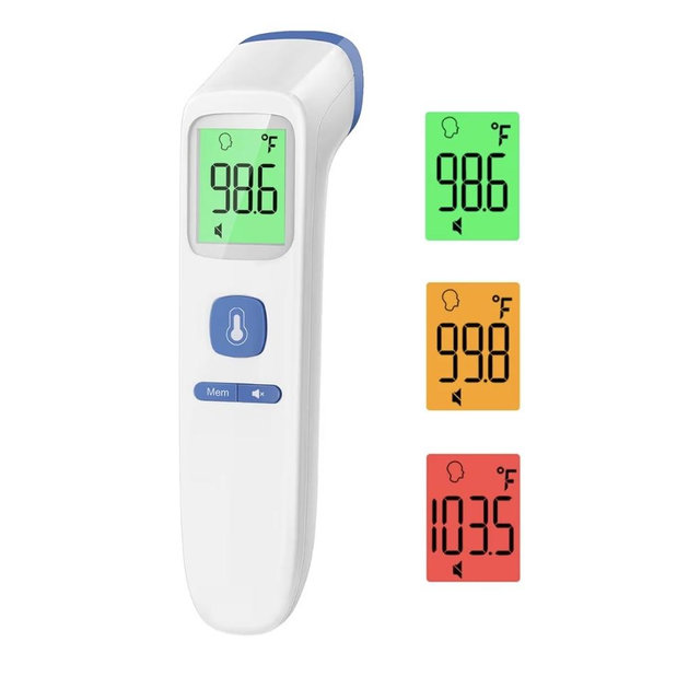 Thermometer for Adults and Kids, Digital Forehead Thermometer with Fever Alarm, Silent Mode & 35-Set Memory, Object 2 in 1 Mode