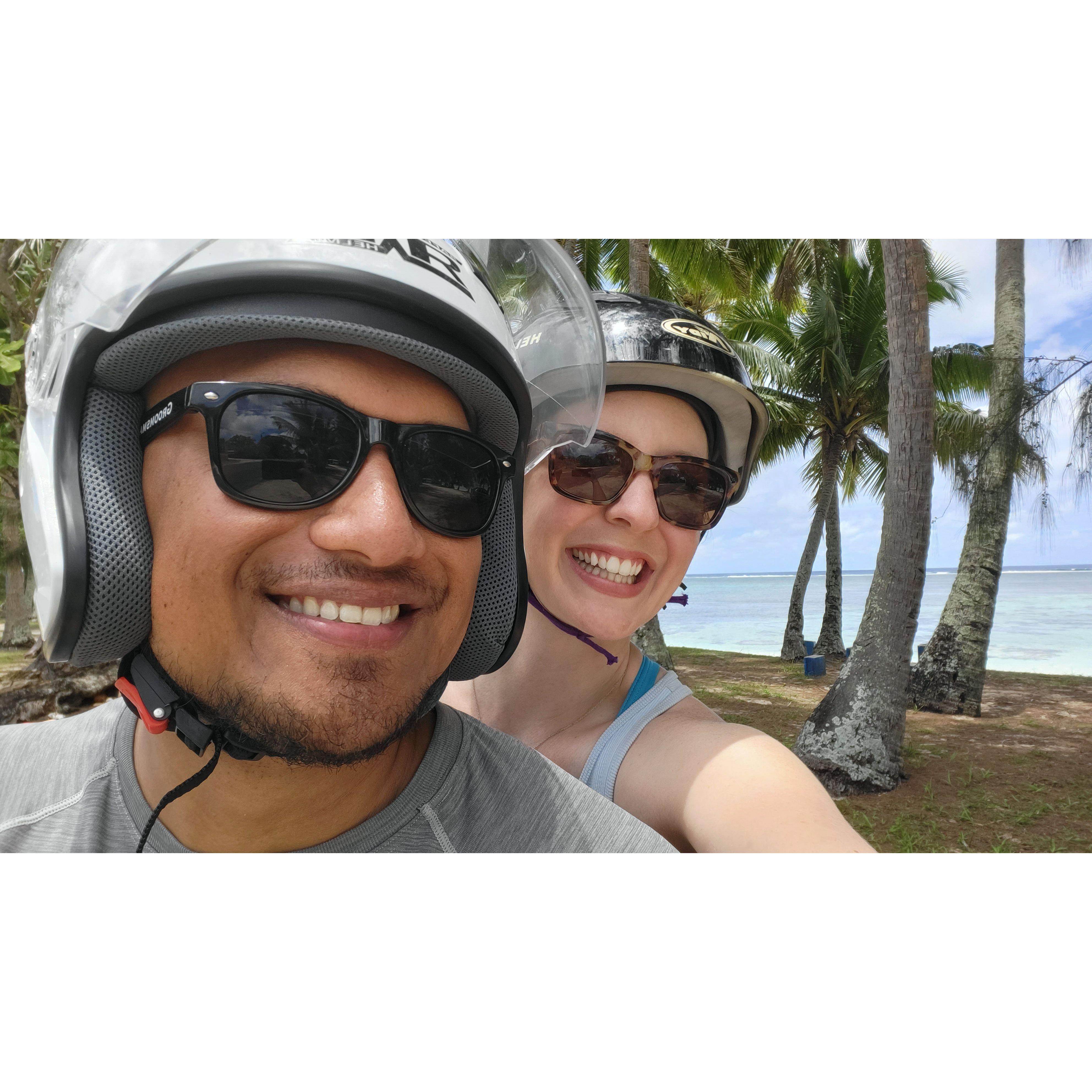 Some pics from our trips to Cook Islands! We love getting around on the motorcycle