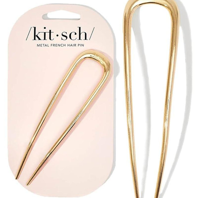Kitsch Metal French Hair Pin for Women - Elegant Hair Accessories for Women, Ideal for Buns & French Twist, Designed for a Secure, Comfortable Fit - 1pc Gold