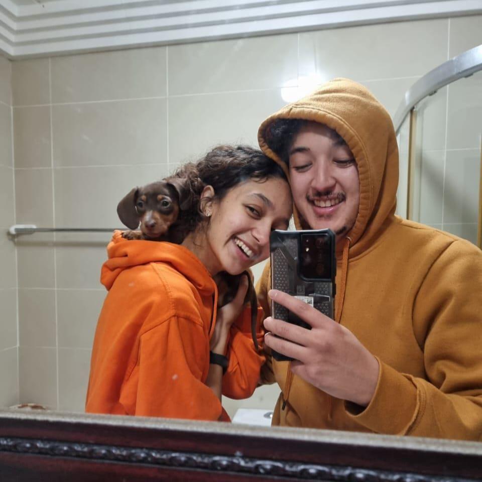 We discovered Mr Ben likes to sit on our shoulders