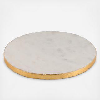 Old Hollywood Metallic Edge Marble Trivet