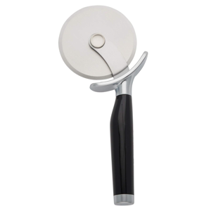KitchenAid Classic Pizza Wheel with Sharp Blade For Cutting Through Crusts, Pies and More, Built In Finger Guard for Safety and Comfort Grip to Protect Fingers, Dishwasher Safe, 9-Inch, Black