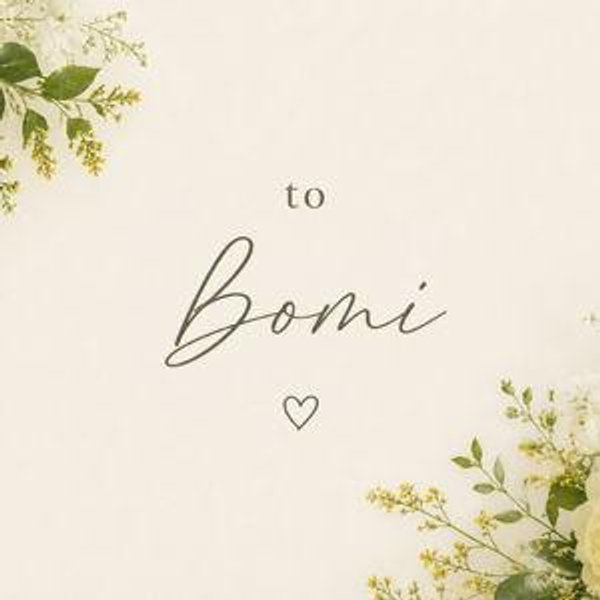 To Bomi / 신부에게 보내기