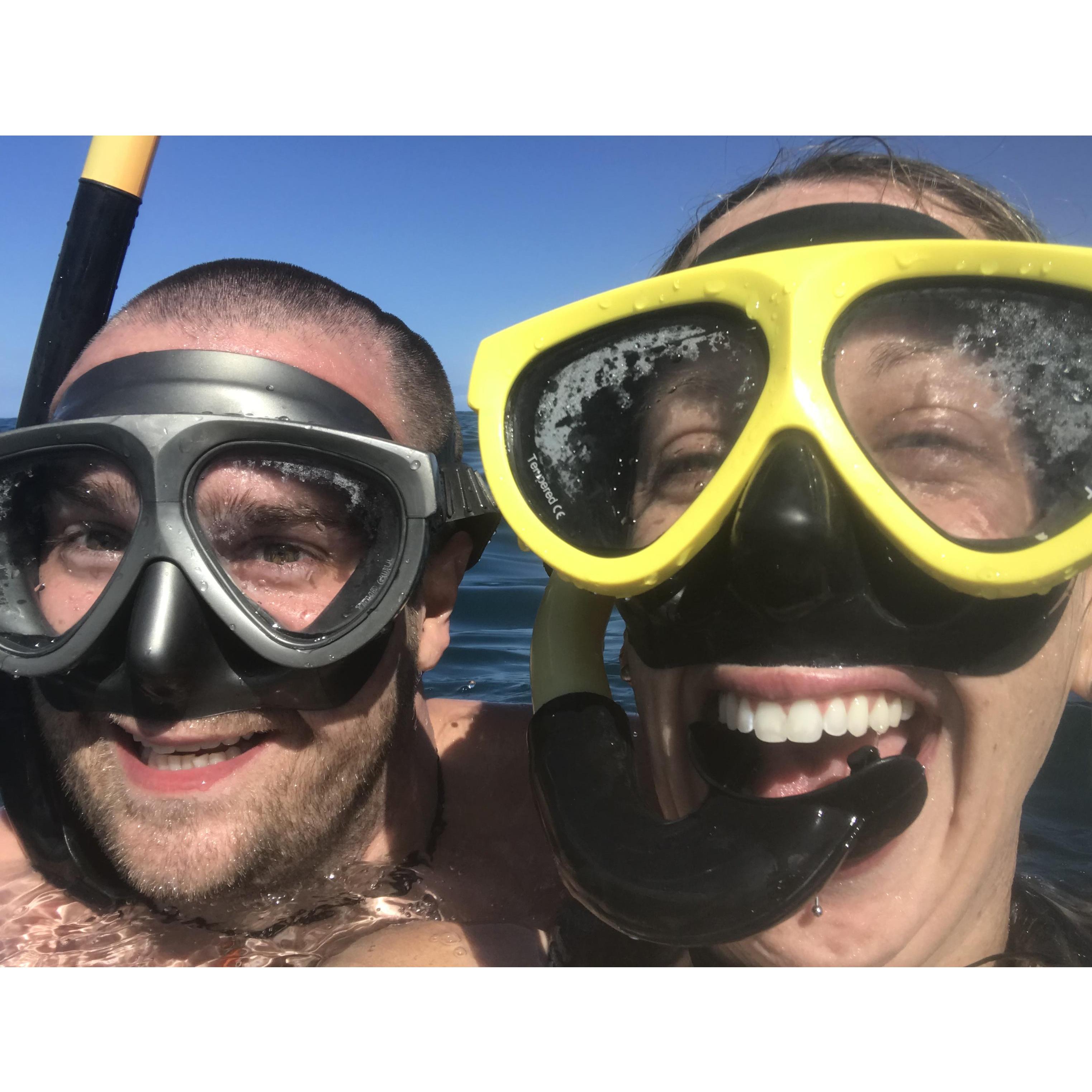 Right after our proposal off the coast in Hawaii!