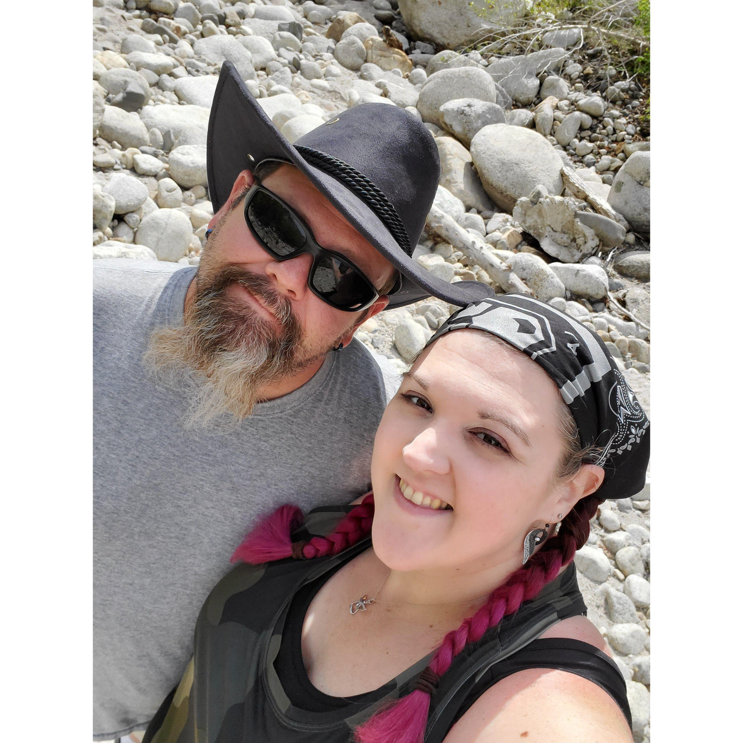 Hiking around a dry river bed