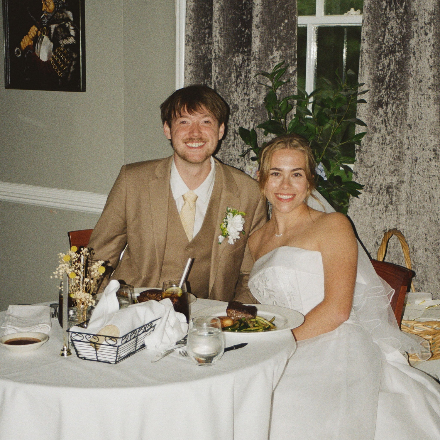 The new Windhams at their table.