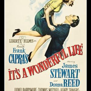 Old Tin Sign It's A Wonderful Life Jimmy Stewart Classic Vintage Movie Poster MADE IN THE USA