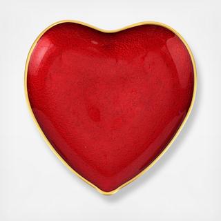 Baroque Glass Gold Rim Heart Plate