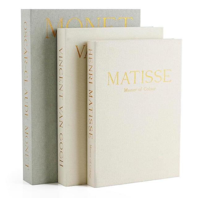 Set of 3 Linen Decorative Books for Home Decor,Modern Faux Decorative Book Stack for Decoration,Fashion Design Fake Books for Coffee Table/Bookshlef/Mantel Decor (Sage)