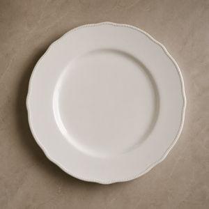 Loire White Porcelain Dinner Plates, Set of 8
