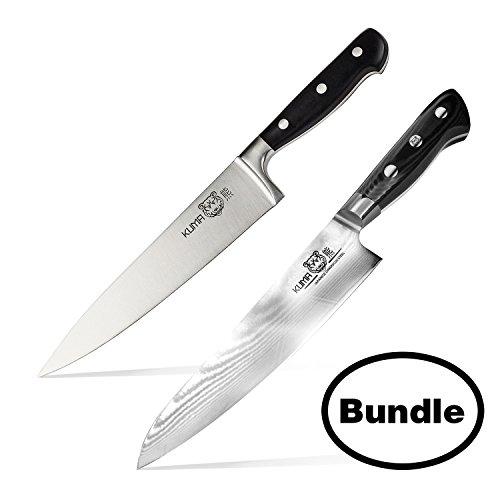 Japanese Steel Chef Knife Set [Bundle] – Razor Sharp 8-Inch Kitchen Knife Set w/Damascus Steel Japanese Knife & Stainless Steel Knife – Ultra Strong Kitchen Knives w/Knife Sheath
