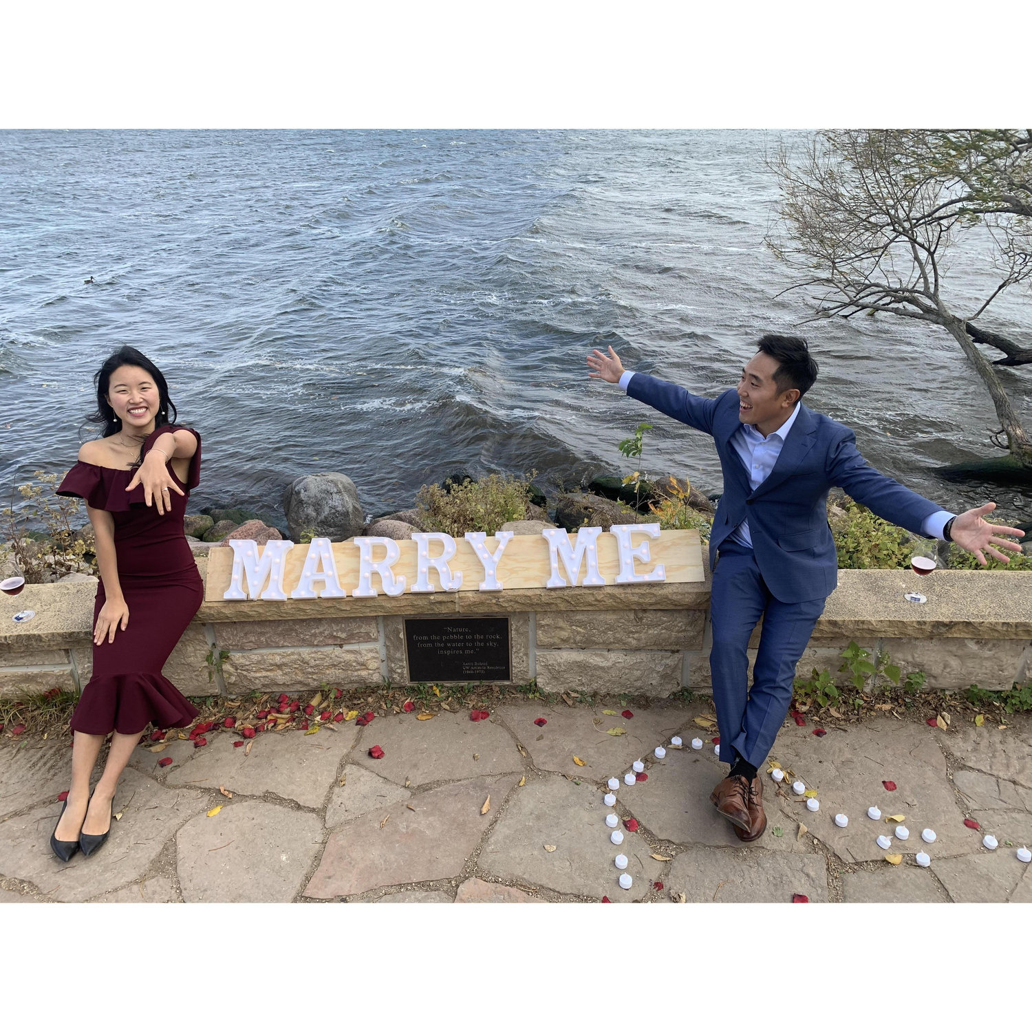 Jun prepared a dream proposal for me! It was by the waters with my friends and family.